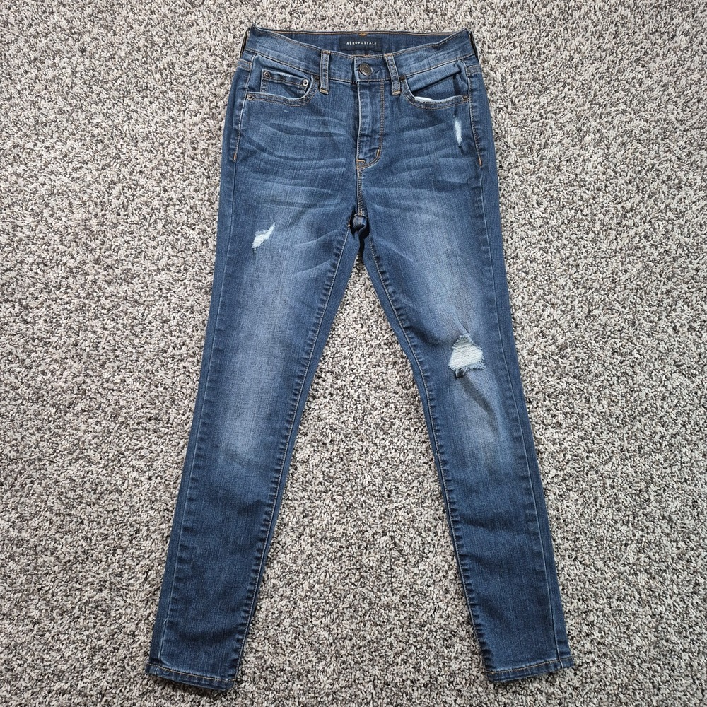 Aeropostale High Waisted‎ Jeggings Womens Size 0 Short Distressed Skinny Jeans